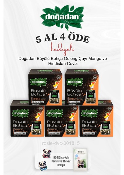 Büyülü Bohça Oolong Çayı Mango ve Hindistan Cevizi 5 Al 4 Öde ve Rosie Pamuk