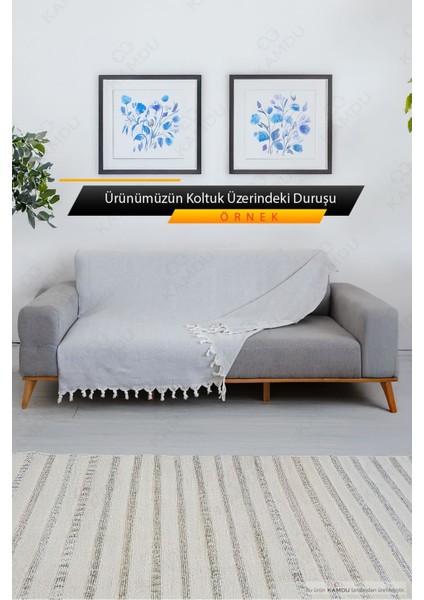 <180 x 210 cm > Çift Kişilik Koltuk Örtüsü, Balık Sırtı Desenli, Çok Amaçlı Örtü, Pamuk Koltuk Örtüsü