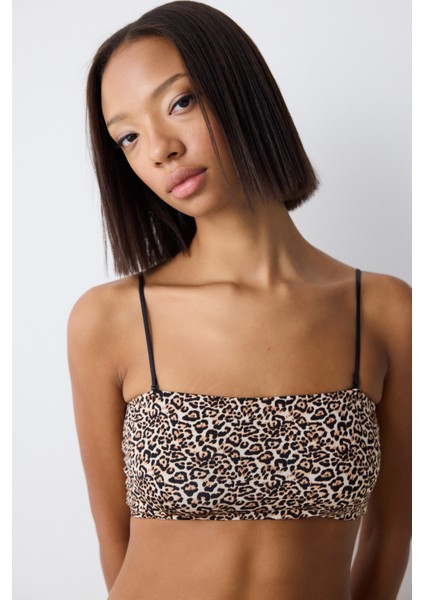 Leopard Bandeau Çok Renkli Üst fiyatları