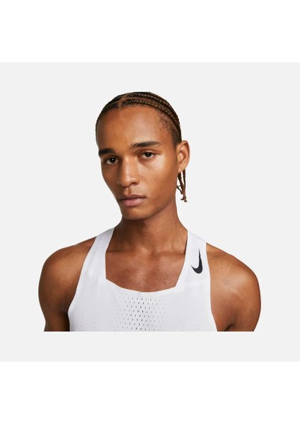 Dri-Fıt Adv Aeroswift Men's Running Athlete Erkek Beyaz Slim Fit Yarış Koşu Atleti DM4624