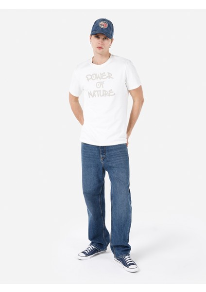Regular Fit Yuvarlak Yaka Erkek Beyaz Kısa Kol Tişört Cl1068118 fiyatları