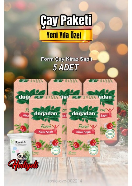 Form Çay Kiraz Saplı 20'li x 5 ve Rosıe Pamuk