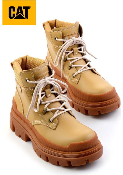 Tan Hakiki Deri Kadın Bot & Bootie CAT0111122103 fiyatları