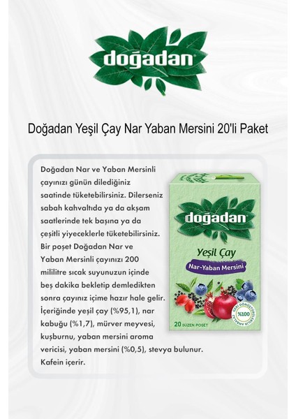 Yeşil Çay (Nar-Yaban Mersini) 20'li x 5 ve Rosie Pamuk