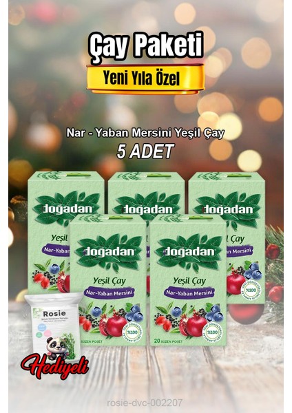 Yeşil Çay (Nar-Yaban Mersini) 20'li x 5 ve Rosie Pamuk