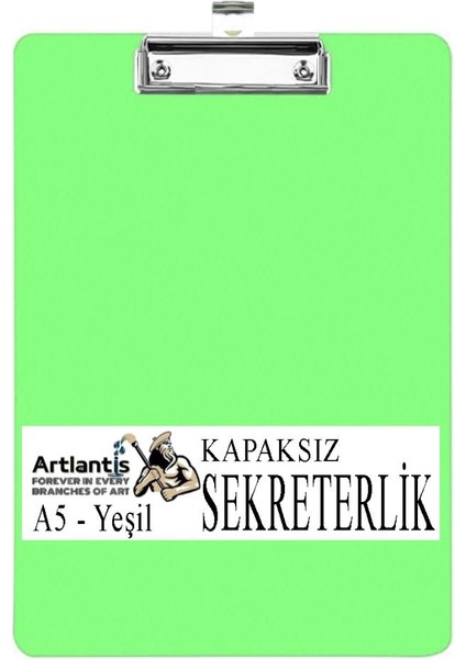 Sekreterlik Kapaksız A5 Küçük Boy 1 Adet Renkli Kapaksız Sekreterlik Klipsli Metal Mekanizmalı 80 Yaprak Kapasiteli Ofis