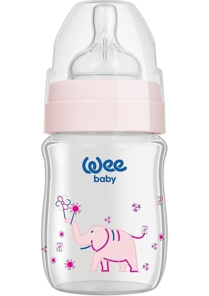 Klasik Plus Geniş Ağızlı Isıya Dayanıklı Cam Biberon 180ML - Pembe