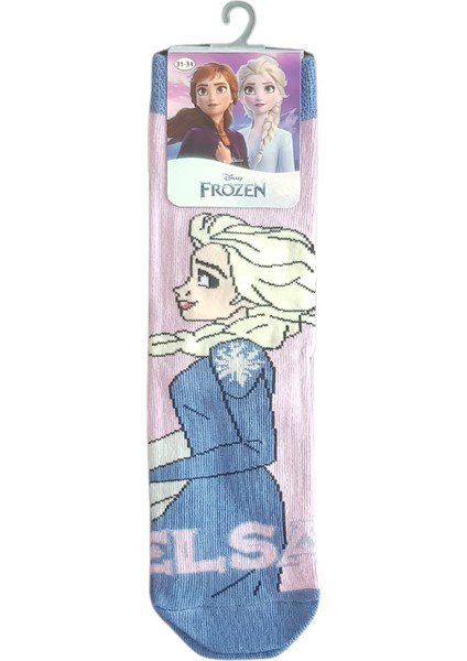 Baskılı Elsa ve Anna Kız Çocuk Soket Çorap modelleri