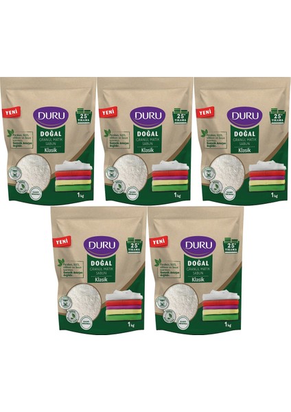 Doğal Granül Matik Sabun Tozu Klasik 5kg (5pk*1) (125 Yıkama)
