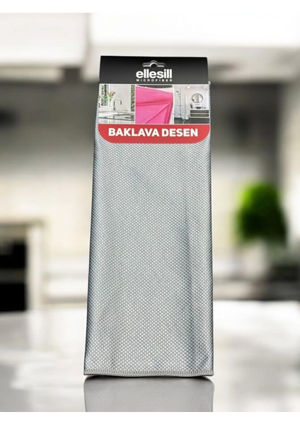Baklava Desen Mikrofiber Bez Gri Renk - (1 Adet)