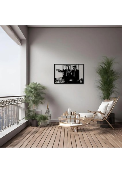 Lazer Kesim Metal Duvar Dekoru Pulp Fiction 1 Metal Duvar Tablosu Pop Art