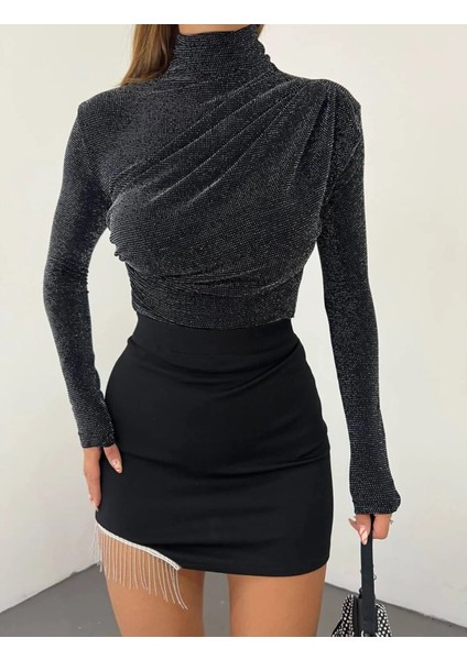 Kadın Dik Yaka Büzgülü Bluz fiyatları