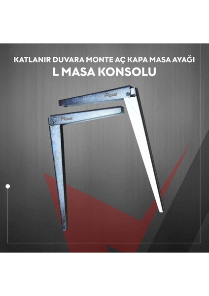 Katlanır Duvara Monte Aç Kapa Masa Ayağı L Masa konsolu 30 cm