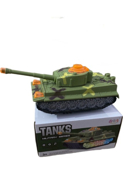 Sesli Işıklı Çarp Dön Kamuflajlı Savaş Tankı 17 cm