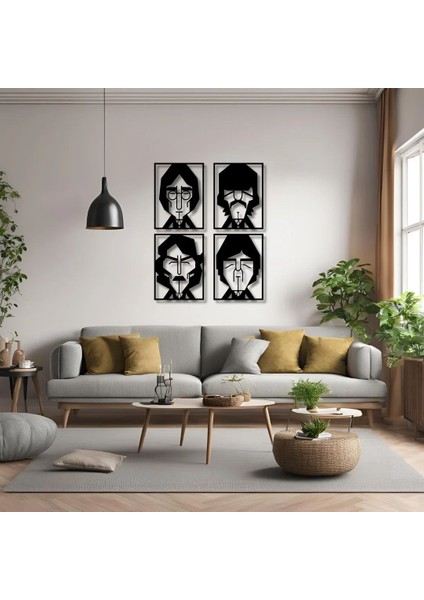 Sanatsal Metal Tablo Beatles (Beatles) Metal Duvar Tablosu Sanat