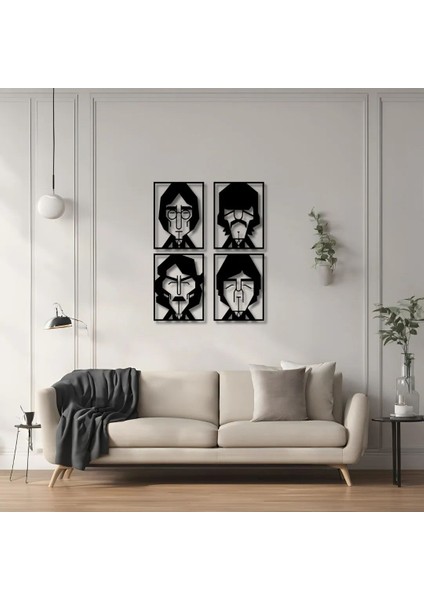 Sanatsal Metal Tablo Beatles (Beatles) Metal Duvar Tablosu Sanat