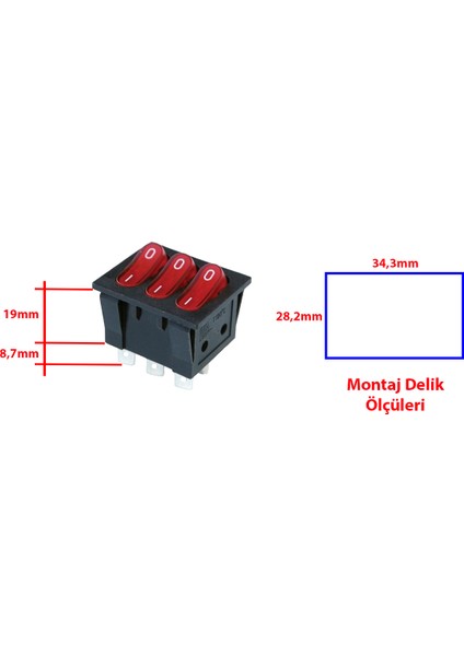 Ic 136 - 3 Lü Işıksız Anahtar