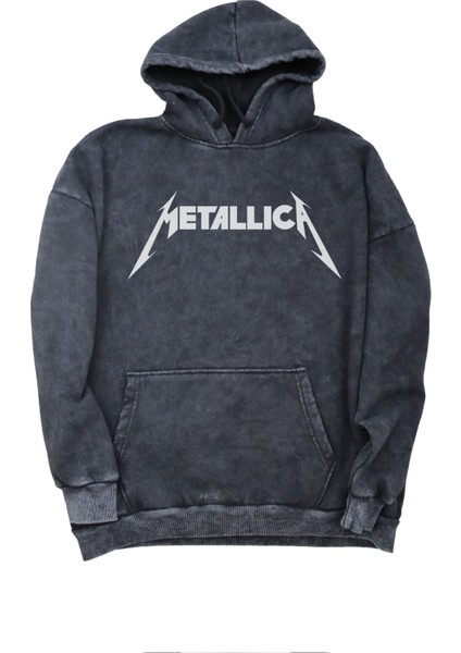 Unisex Metallica Death Magnetic Sırt Baskılı Kapüşonlu Yıkamalı Sweatshirt, Oversize Rock Hoodie fiyatları