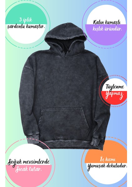 Unisex Wherever I May Roam Yazılı Kapüşonlu Yıkamalı Sweatshirt, Oversize Metallica Baskılı Hoodie modelleri