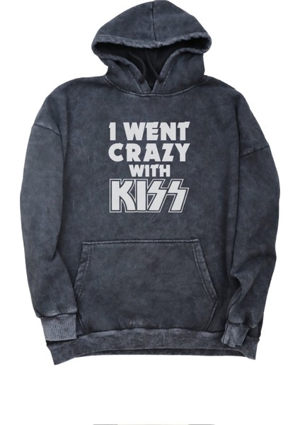 Unisex Kiss Rock Band Sırt Baskılı Kapüşonlu Yıkamalı Sweatshirt, Oversize Baskılı Vintage Hoodie fiyatları
