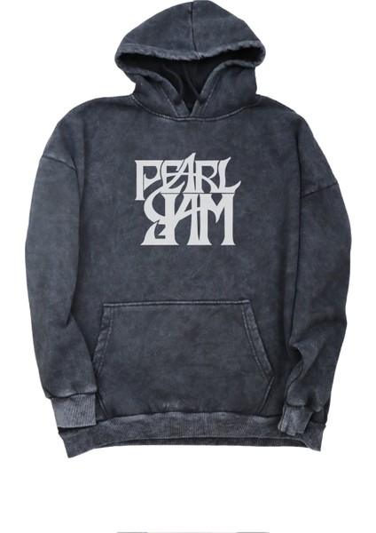 Unisex Pearl Jam Sırt Baskılı Kapüşonlu Yıkamalı Sweatshirt, Oversize Rock Band Retro Hoodie fiyatları