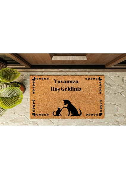 Kapı Önü Paspası Özel Tasarım Koko Model Siyah Kedi-Köpek PK-1603 indirimleri