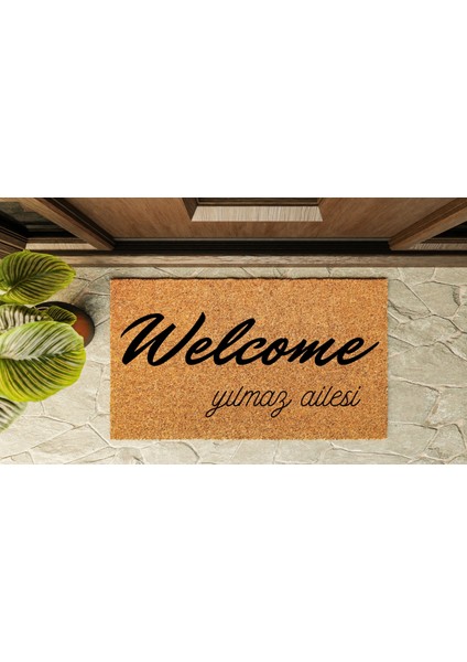 Kapı Önü Paspası Kişiye Özel Yazı Yazılır Koko Model Welcome PK-1596 indirimleri