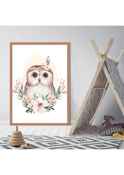 Çiçekli Baykuş 1 Çerçeve ve Poster - HA1056