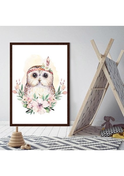 Çiçekli Baykuş 1 Çerçeve ve Poster - HA1056