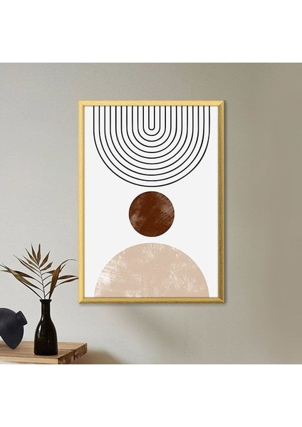 Kahve Tonlu Daireler 2 Çerçeve ve Poster - C1083