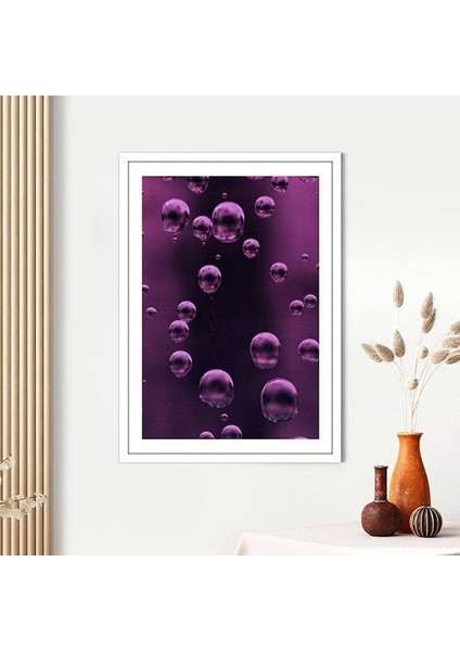 Mor Baloncuklar Çerçeve ve Poster - B1134