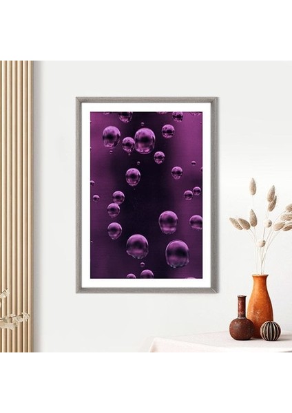 Mor Baloncuklar Çerçeve ve Poster - B1134