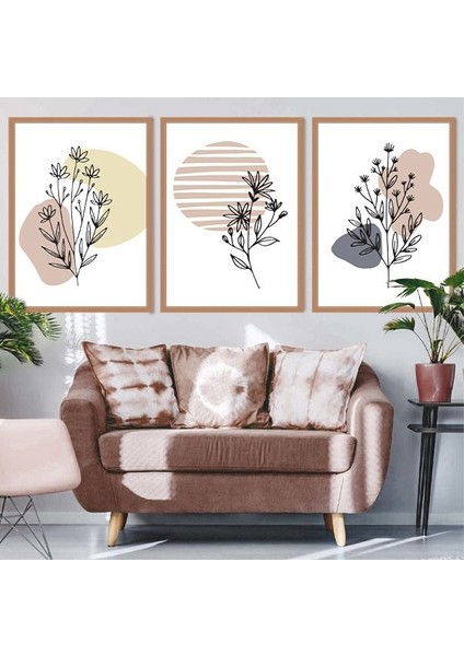 Bitkiler 3 Üçlü Çerçeve ve Poster Seti - C1024