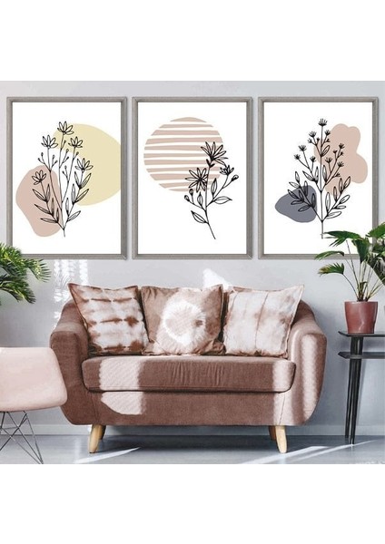 Bitkiler 3 Üçlü Çerçeve ve Poster Seti - C1024 fırsatları