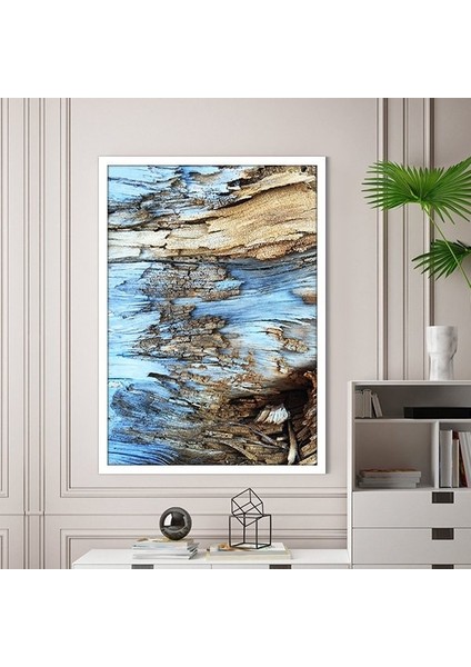 Lacivert & Gold Kaya Dokusu 2 Çerçeve ve Poster - DK1021