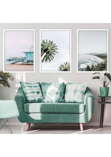 Palmiye ve Kumsal Üçlü Çerçeve ve Poster Seti - DO1022 fırsatları