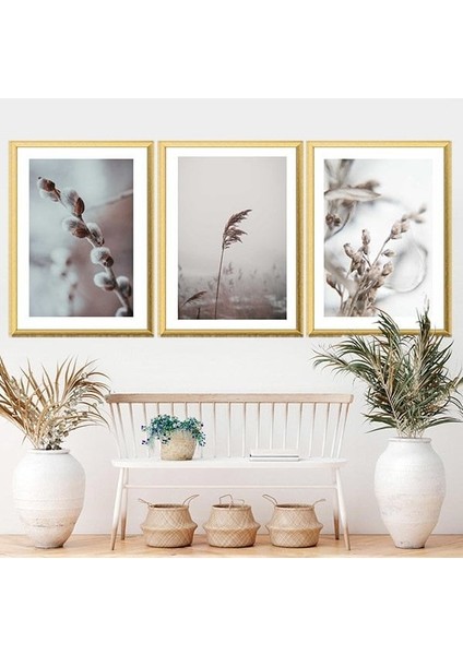 Uçuşan Bitkiler Üçlü Çerçeve ve Poster Seti - B1045