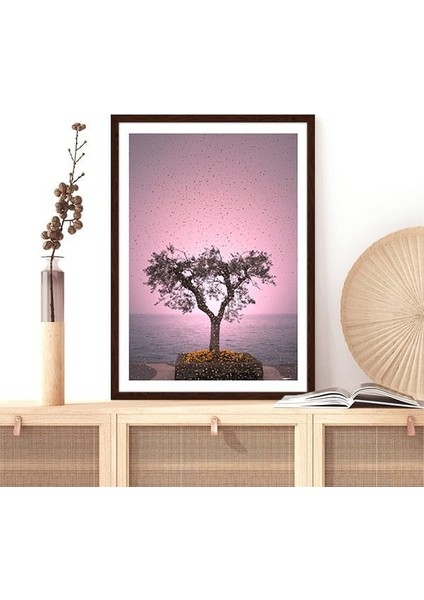 Pembe Gökyüzü ve Ağaç 2 Çerçeve ve Poster - DO1095