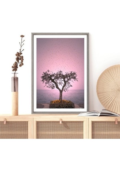 Pembe Gökyüzü ve Ağaç 2 Çerçeve ve Poster - DO1095