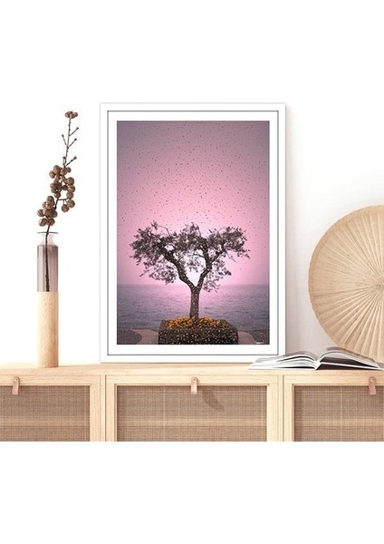 Pembe Gökyüzü ve Ağaç 2 Çerçeve ve Poster - DO1095