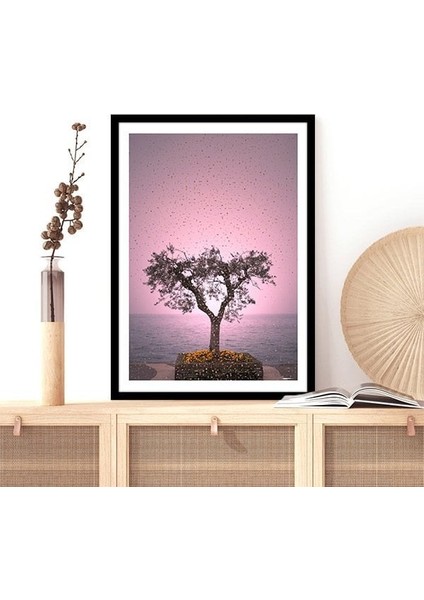 Pembe Gökyüzü ve Ağaç 2 Çerçeve ve Poster - DO1095