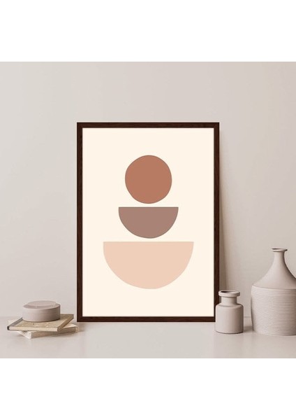 Bej Tonlarda Geometrik Desenler 1 Çerçeve ve Poster - C1091 fırsatları