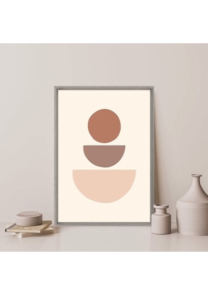 Bej Tonlarda Geometrik Desenler 1 Çerçeve ve Poster - C1091 indirimleri