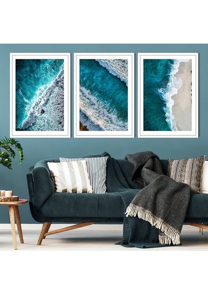 Dalgalar 1 Üçlü Çerçeve ve Poster Seti - DO1020