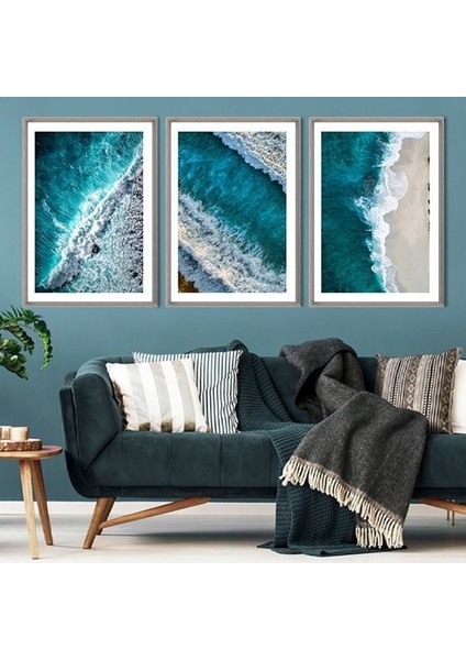 Dalgalar 1 Üçlü Çerçeve ve Poster Seti - DO1020 fiyatları