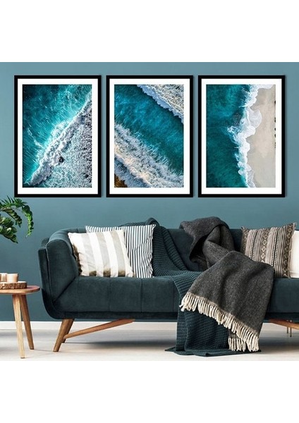 Dalgalar 1 Üçlü Çerçeve ve Poster Seti - DO1020 modelleri