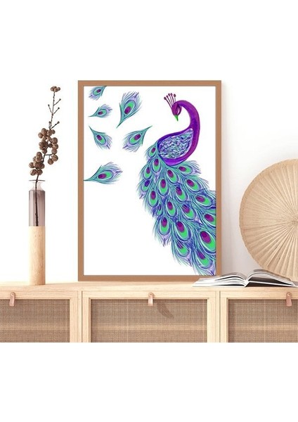 Mor & Yeşil Tavus Kuşu 1 Çerçeve ve Poster - H1041