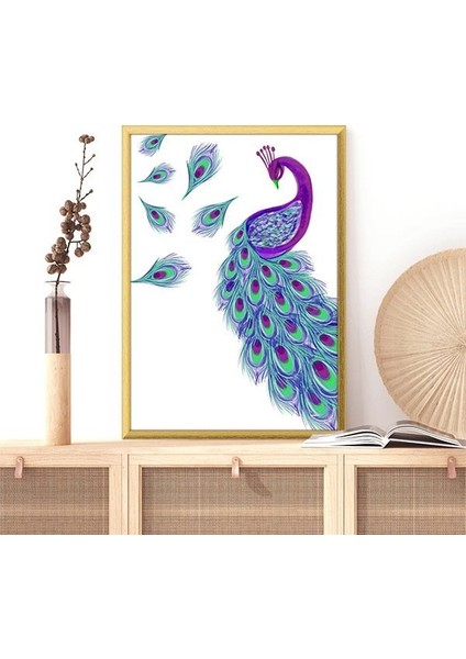 Mor & Yeşil Tavus Kuşu 1 Çerçeve ve Poster - H1041 modelleri