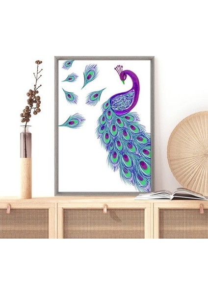 Mor & Yeşil Tavus Kuşu 1 Çerçeve ve Poster - H1041 indirimleri