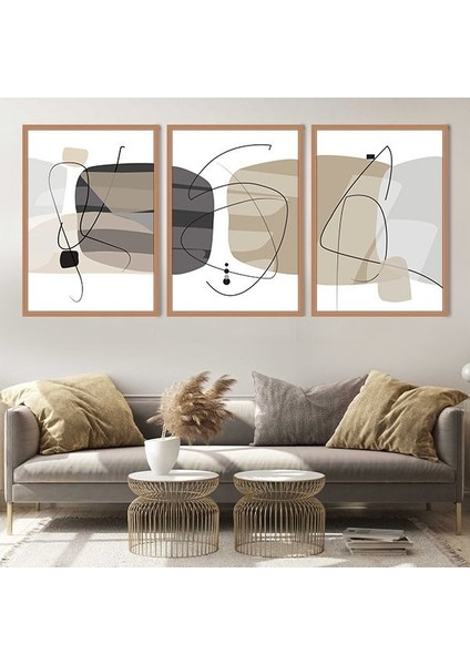 Geometrik Çizgiler 1 Üçlü Çerçeve ve Poster Seti - C1006